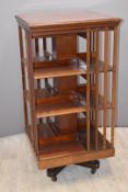Early 20thC revolving bookcase, W60 x H120cm