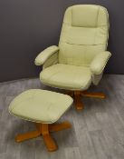Modern Stressless or similar armchair and footstool