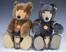 Two Steiff Watch Teddy bears both with disc joints, cloth pads, stitched features, watch and
