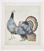 Arthur Rigden Read (1879-1955) woodcut study of two turkeys, signed and dated 1924 to lower