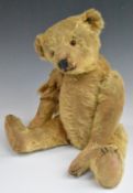 Steiff Teddy bear with growler, blonde mohair, straw filling, disc joints, stitched features and