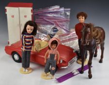 A large collection of Sindy dolls, outfits and accessories including Pedigree outfits and