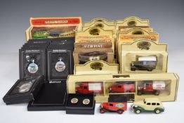 Firty-five Lledo Days Gone and Matchbox Models of Yesteryear diecast model vehicles and vehicle
