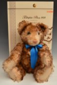 Steiff Petsy 1928 Replica Teddy bear with growler, brown tipped mohair, disc joints, cloth pads,