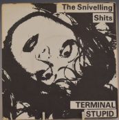 The Snivelling Shits - Terminal Stupid (Pre 2) paper labels. Record appears VG photo on rear of