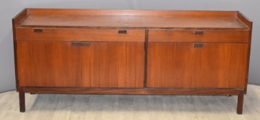 Meredew mid century modern teak sideboard with gallery top, W178 x D45 x H76cm