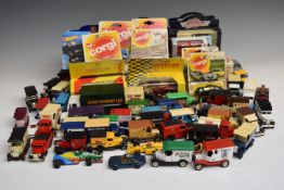 Over 50 Corgi, Matchbox, Lledo, Oxford Diecasts, Vanguards and similar diecast model vehicles,