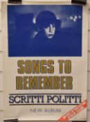 Scritti Politti 'Songs to Remember' debut album promo poster, 59 x 42cm