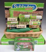 A collection of Subbuteo table football teams and accessories including Grandstand Edition set, some