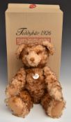 Steiff 1926 Replica Teddy bear with squeaker, brown tipped mohair, disc joints, cloth pads, stitched