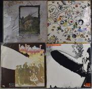 Led Zeppelin - The first 4 albums on red/plum label. Records generally appear G/VG with wear to