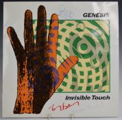 Genesis - Invisible Touch signed on front cover by Phil Collins, Mike Rutherford and Tony Banks,