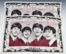 Two 1960s Beatles Irish linen tea towels produced by Ulster of Ireland