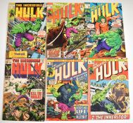 Six Incredible Hulk comics by Marvel comprising issues #120,127,129,141,149 and 161.