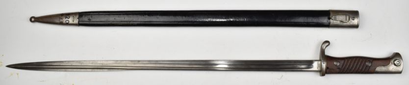 Peruvian Mauser import bayonet with coat of arms on pommel, 50954 to crossguard and Simson & Co SUHL