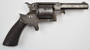 William Tranter .32 rimfire six-shot single action revolver with sheath trigger, chequered grips,