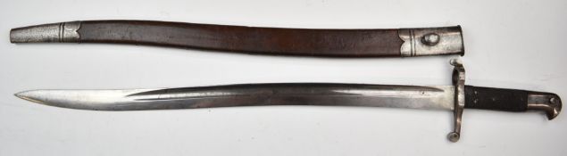 British 1856/58 pattern sword bayonet with 58cm yataghan fullered blade and scabbard. PLEASE NOTE