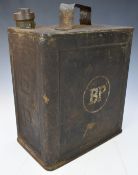 British Petroleum BP Motor Spirit vintage car two gallon petrol can, with BP cap, embossed logo to