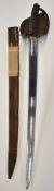 German mid 19thC cutlass with two piece hilt, A E Solingen to ricasso, 66cm slightly curved blade