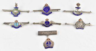 Seven Royal Navy / Royal Marines silver and enamel sweetheart brooches