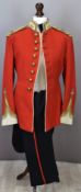 British Army Gloucestershire Regiment officer's full dress scarlet tunic with rank insignia and gilt