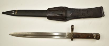 Austrian 1895 pattern Mannlicher bayonet stamped CE over WG to ricasso, with 24.5cm fullered