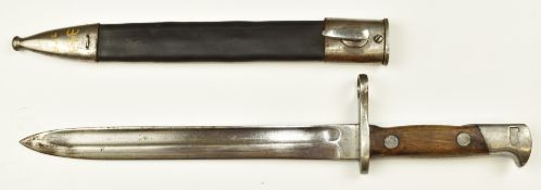 Spanish 1893 pattern Mauser knife bayonet stamped PR8 831 to ricasso, with 25cm fullered blade and