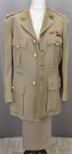 British Army Gloucestershire Regiment officer's khaki drill jacket with rank insignia, collar