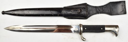 German 1898 'dress' bayonet with Carl Eickhorn to ricasso, a 25cm fullered chromed blade, scabbard