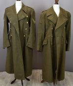 British Army Gloucestershire Regiment other ranks khaki greatcoat with associated buttons,