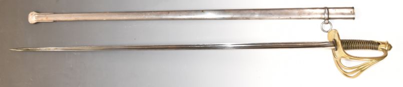 French 1854 pattern Heavy Cavalry sword with BL to hilt and ricasso, the B denoting 2nd class