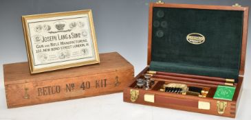A collection of shotgun and shooting accessories including a Parker-Hale cleaning kit, Betko No.