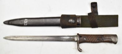 German 1898 pattern bayonet stamped 8864 to crossguard and CG Haemel to ricasso, with 25cm shortened