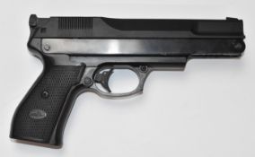 Gamo .177 target air pistol with named and chequered grips and adjustable sights, serial number