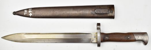 Irish import Mannlicher bayonet 4682 to crossguard and CE over WG to ricasso, with 25cm fullered