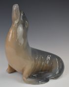 Royal Copenhagen very large sealion no 265 c1923 or earlier, painter no 50, height 29cm