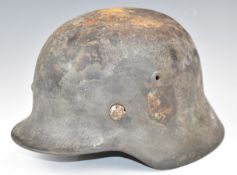 WW2 German, Third Reich Nazi steel helmet, stamped LT60 to inner rim