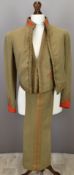 British Army Gloucestershire Regiment officer's mess jacket and waistcoat in light khaki with red