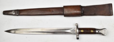 British 1888 pattern bayonet Mk II, with some good stamps to ricasso, a 30.5cm double edged blade,