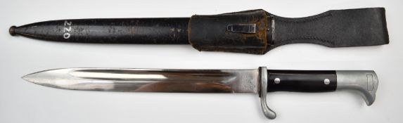 German 1898 pattern parade / walking out bayonet with alloy crossguard, pommel, Eickhorn maker's