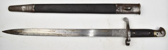 British 1887 sword bayonet Mk III with some good stamps to ricasso including Wilkinson Sword Company