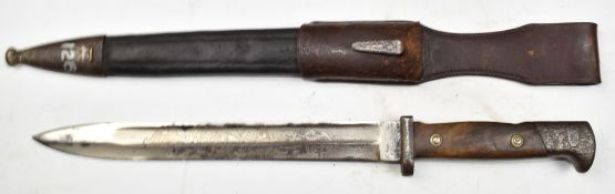 German 1871/74 patten modified 1898 pattern bayonet with wooden grips, Kirschbaum & Co maker's