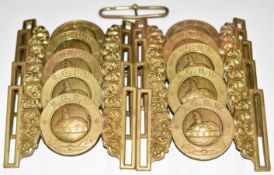 Ten British Army brass belt buckles for the Royal Gloucestershire, Berkshire and Wiltshire
