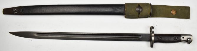British 1907 pattern Lee Enfield bayonet with some good stamps to ricasso including WSC 45 and RAF