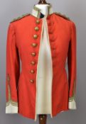 British Army Gloucestershire Regiment officer's full dress scarlet tunic with Captain's rank