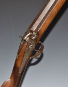 Moore percussion hammer action sporting gun with named and engraved lock, engraved hammer, trigger