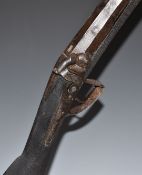 Harvey of Exeter percussion hammer action sporting gun with engraved lock, hammer, trigger guard and