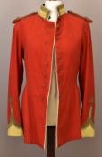 British Army Gloucestershire Regiment officer's full dress scarlet tunic with primrose facings and