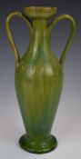 Farnham Art Pottery twin handled campagna shaped vase, height 31cm