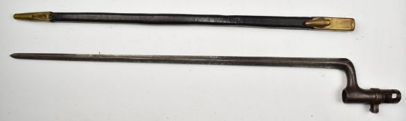 Romanian 1874 pattern socket bayonet with 50cm cruciform blade and scabbard. PLEASE NOTE ALL